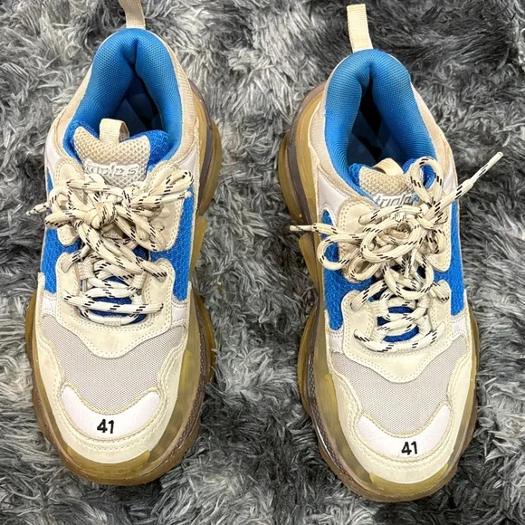 Balenciaga Blue and Beige Sneakers - Picture 1 of 5